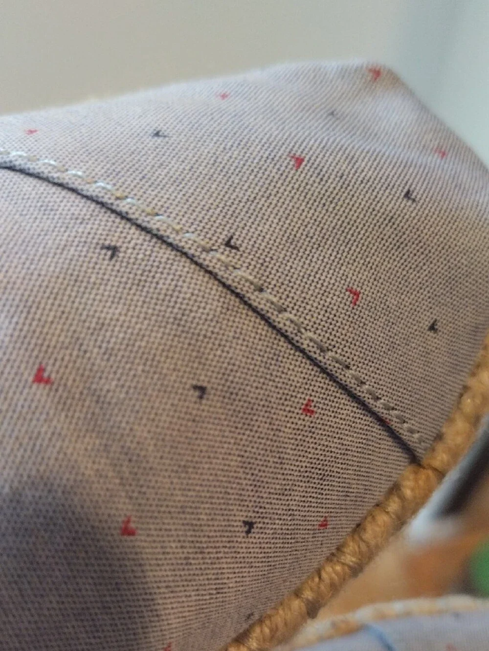 TOMS Light Blue Canvas Espadrilles with Tiny Red & Navy Detail